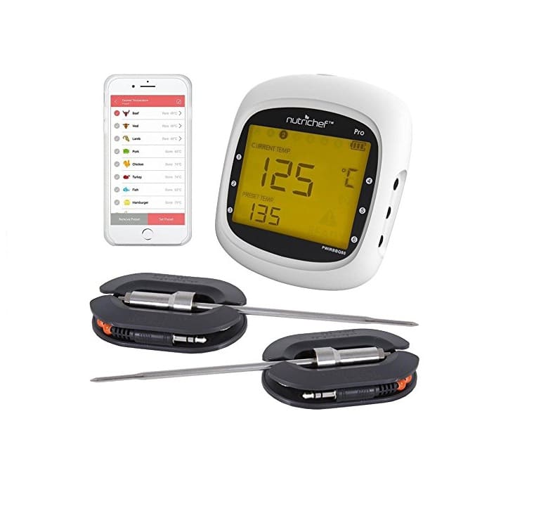 NutriChef Smart Bluetooth BBQ Grill Thermometer 