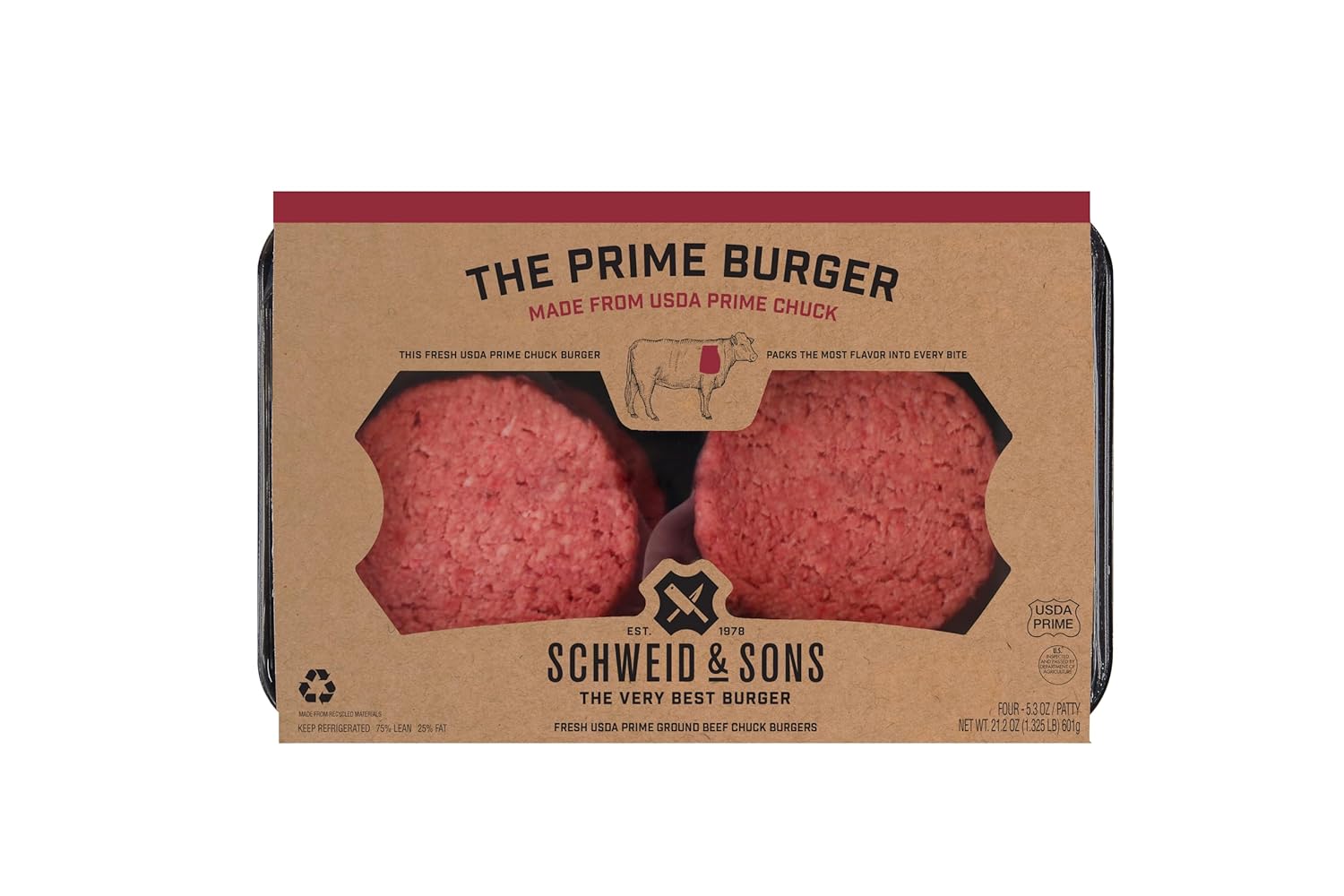 Schweid and Sons Beef Chuck Burgers