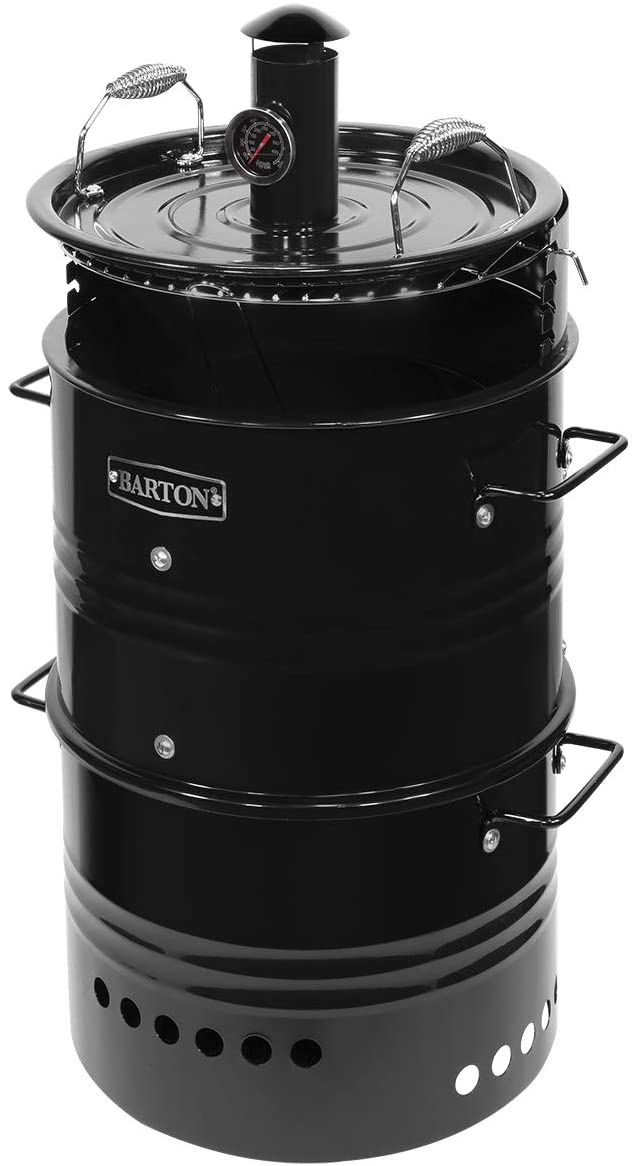 Barton Multi-Function Barrel Pit Charcoal Smoker