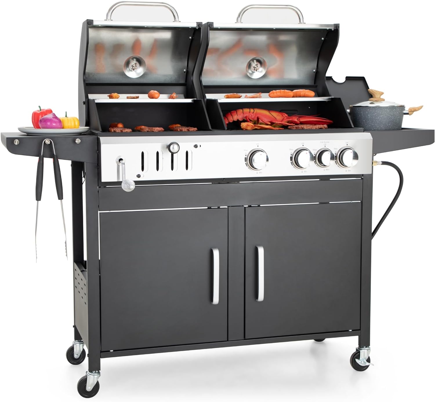 Captiva Designs Propane Gas Grill and Charcoal Grill Combo