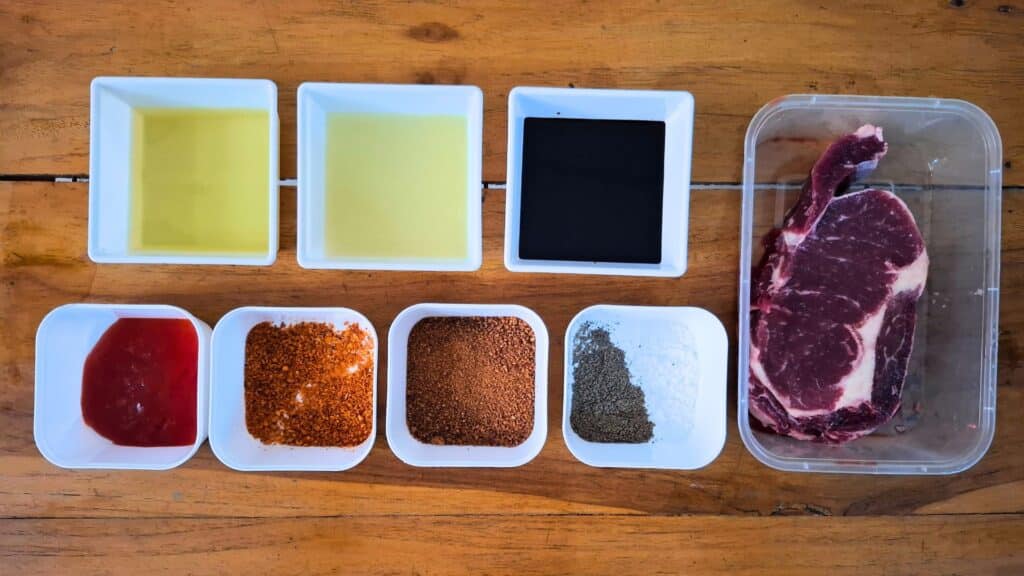 Ingredients for Sweet and Spicy Marinade Steak recipe