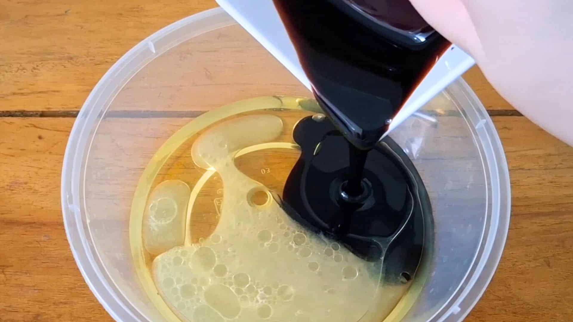 Pouring Ingredients for Sweet and Spicy Marinade Steak recipe