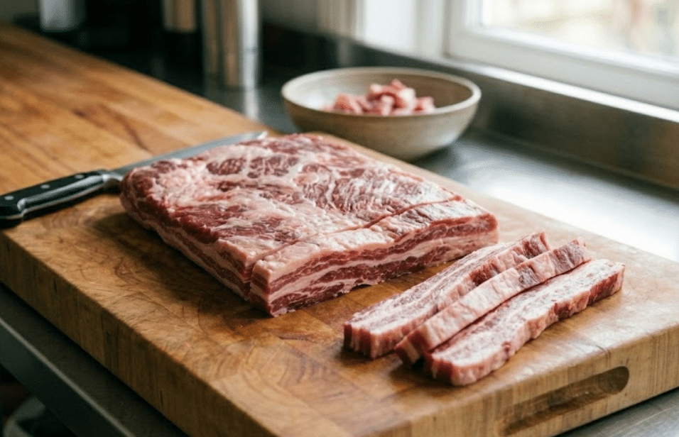 How to Smoke Your Own Bacon and Never Return to Store Bought One 1 beef belly slab for beef bacon